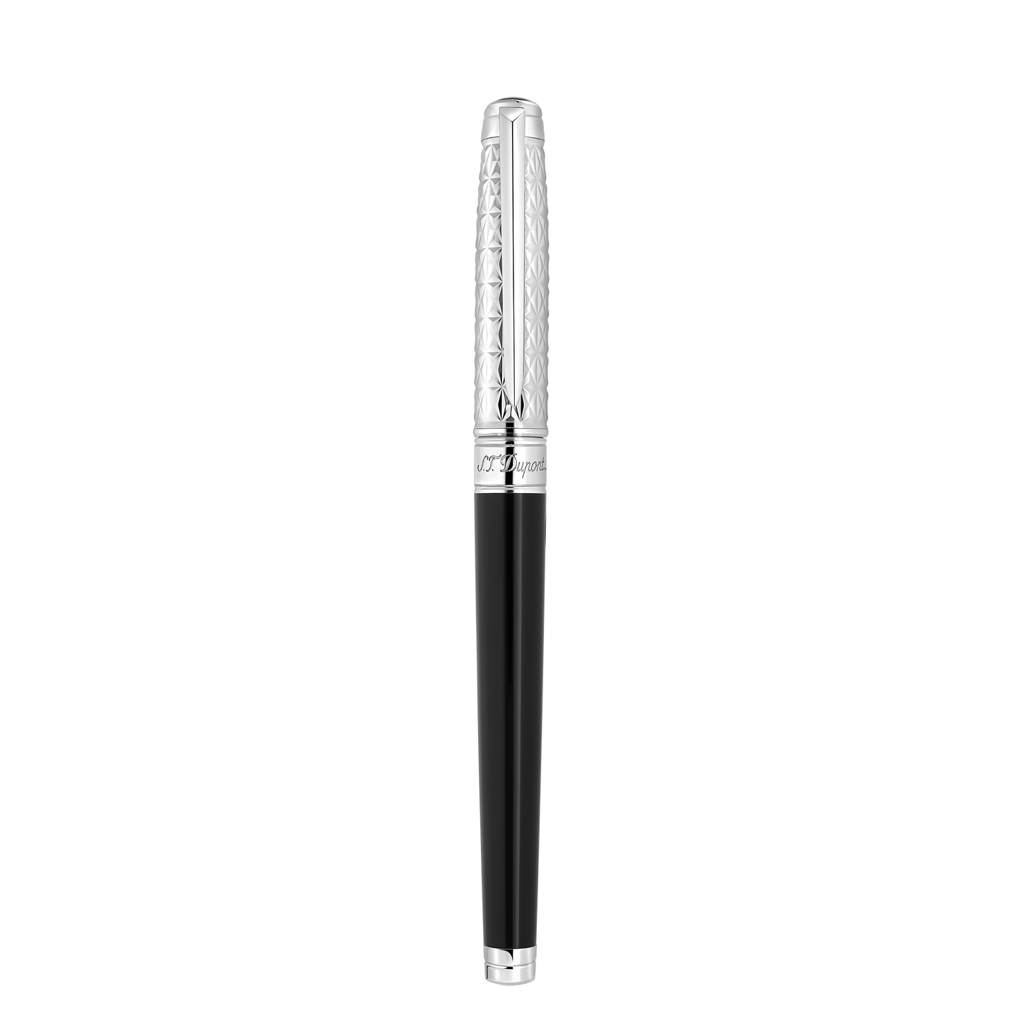 ST Dupont Tintenroller Line D Eternity Fire X, Palladium, Ltd. Edt., Schwarz