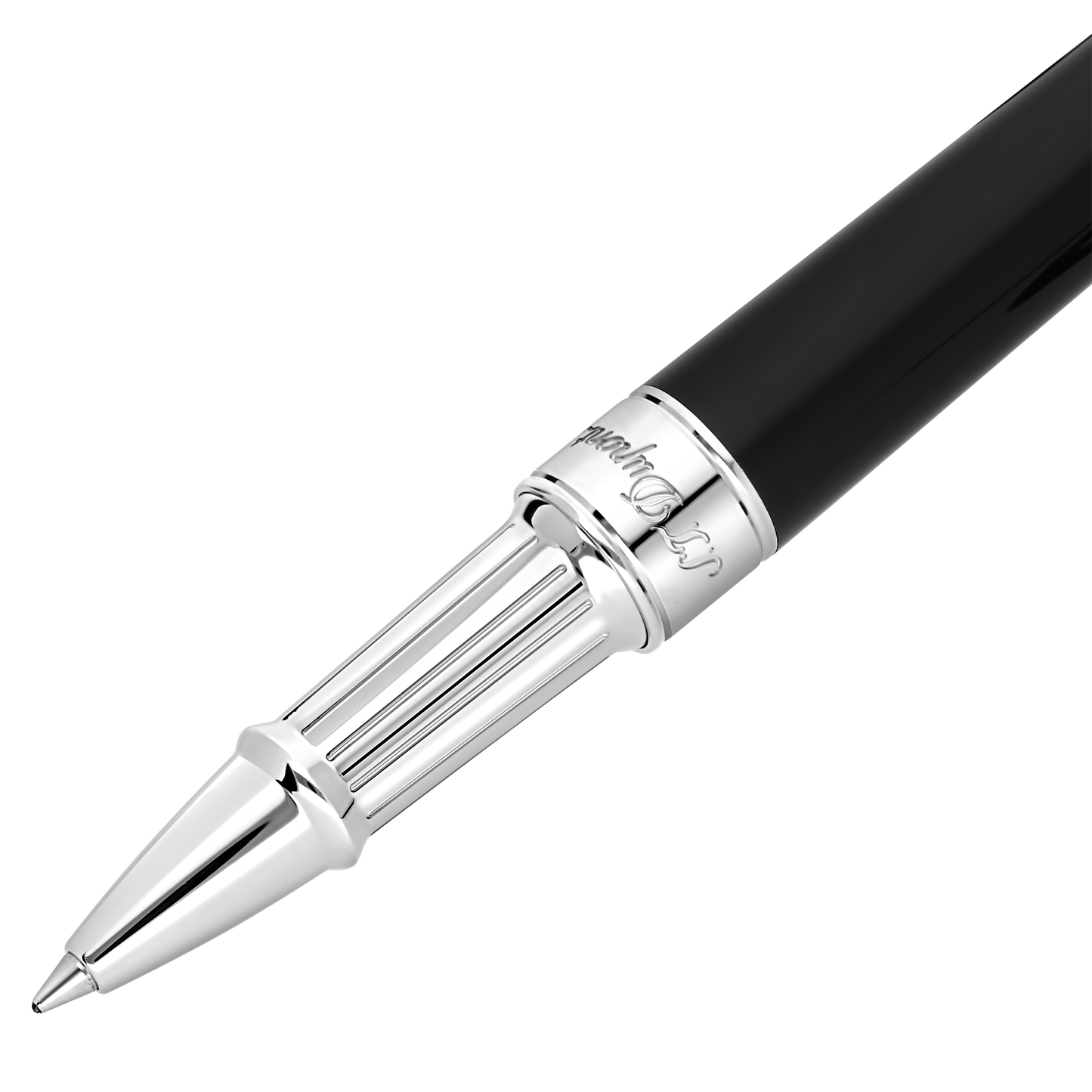 ST Dupont Tintenroller Line D Eternity Fire X, Palladium, Ltd. Edt., Schwarz