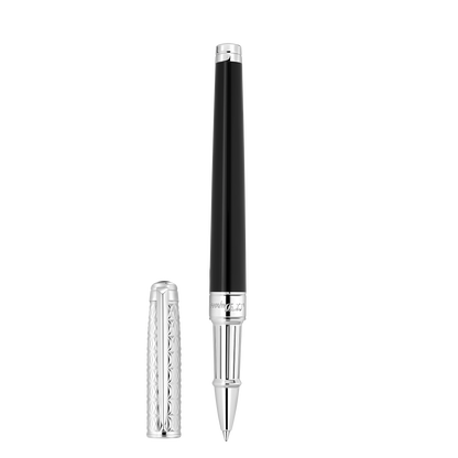 ST Dupont Tintenroller Line D Eternity Fire X, Palladium, Ltd. Edt., Schwarz