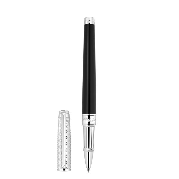 ST Dupont Tintenroller Line D Eternity Fire X, Palladium, Ltd. Edt., Schwarz