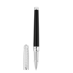 ST Dupont Tintenroller Line D Eternity Fire X, Palladium, Ltd. Edt., Schwarz