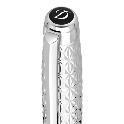 ST Dupont Tintenroller Line D Eternity Fire X, Palladium, Ltd. Edt., Schwarz