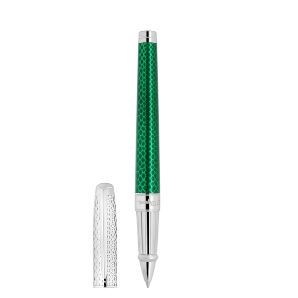 ST Dupont Tintenroller Line D Eternity Snake Skin, Ltd. Edt., Grün