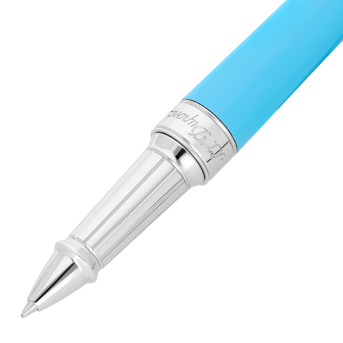 ST Dupont Kugelschreiber Line D Eternity Eternity, Palladium, Turquoise-blue