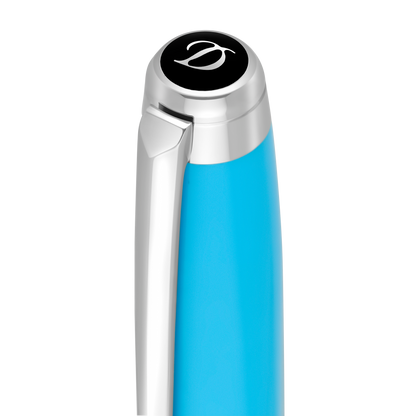 ST Dupont Kugelschreiber Line D Eternity Eternity, Palladium, Turquoise-blue