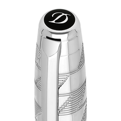 ST Dupont Ballpoint Pen Line D Eternity Monogram, Palladium, Ltd. Edt., Silver