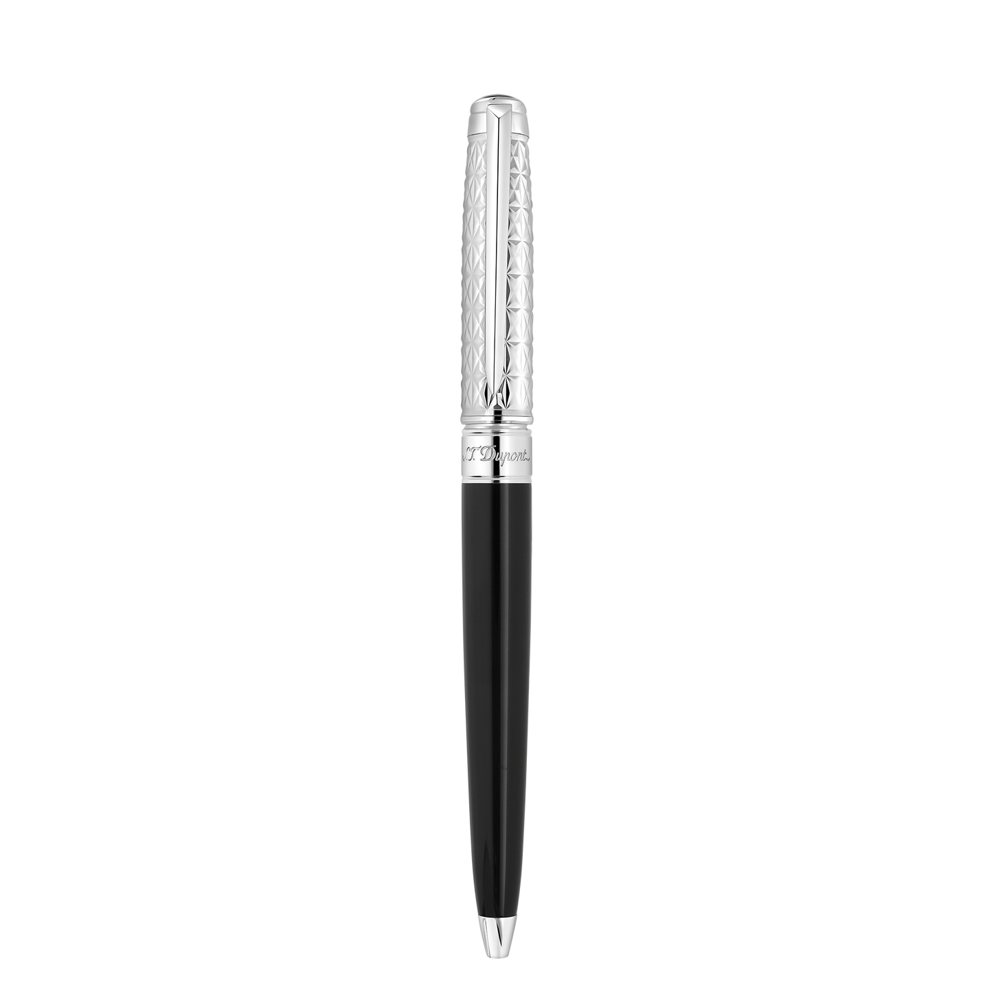 ST Dupont Kugelschreiber Line D Eternity Fire X, Palladium, Ltd. Edt., Schwarz