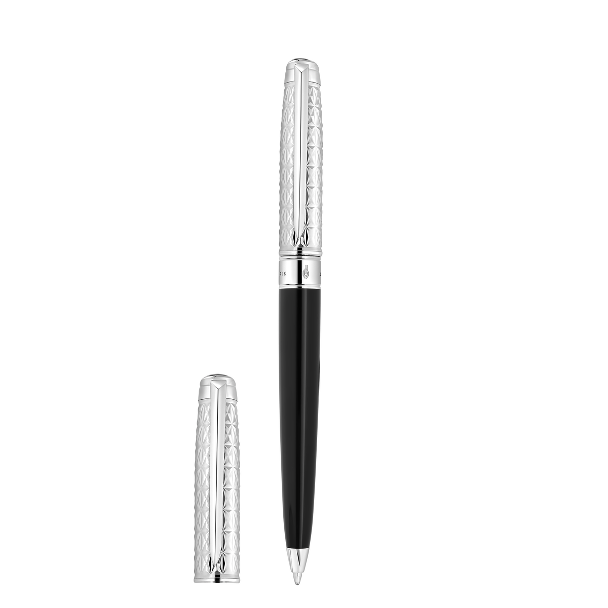 ST Dupont Kugelschreiber Line D Eternity Fire X, Palladium, Ltd. Edt., Schwarz