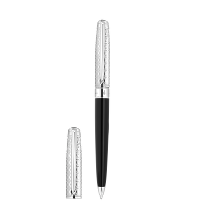 ST Dupont Kugelschreiber Line D Eternity Fire X, Palladium, Ltd. Edt., Schwarz