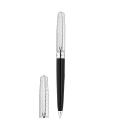 ST Dupont Kugelschreiber Line D Eternity Fire X, Palladium, Ltd. Edt., Schwarz