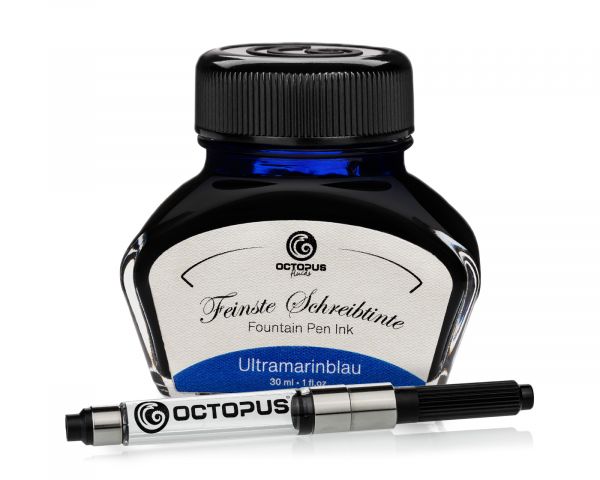 Octopus Fluids Fountain Pen Ink Classic Ultramarine Blue with Converter