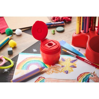 STABILO woody 3in1 Dosenspitzer rot – Ansicht 3