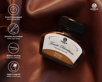 Octopus Fluids Schreibtinte Classic Schreibtinten Bronze mit Konverter Set