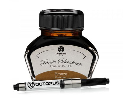 Octopus Fluids Schreibtinte Classic Schreibtinten Bronze mit Konverter Set
