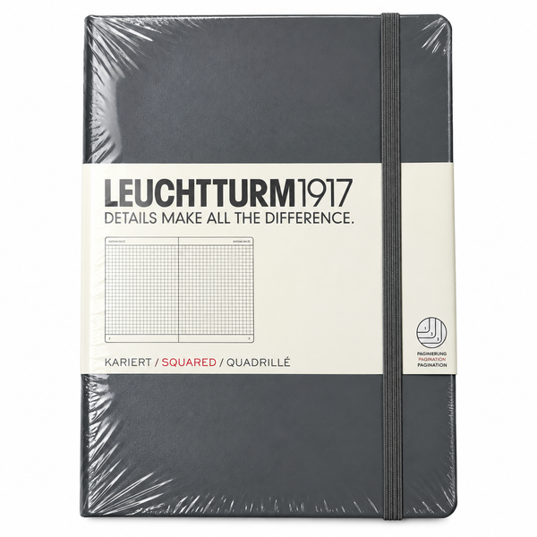 Leuchtturm 1917, Notizbuch, A5 kariert Hardcover, Anthracite