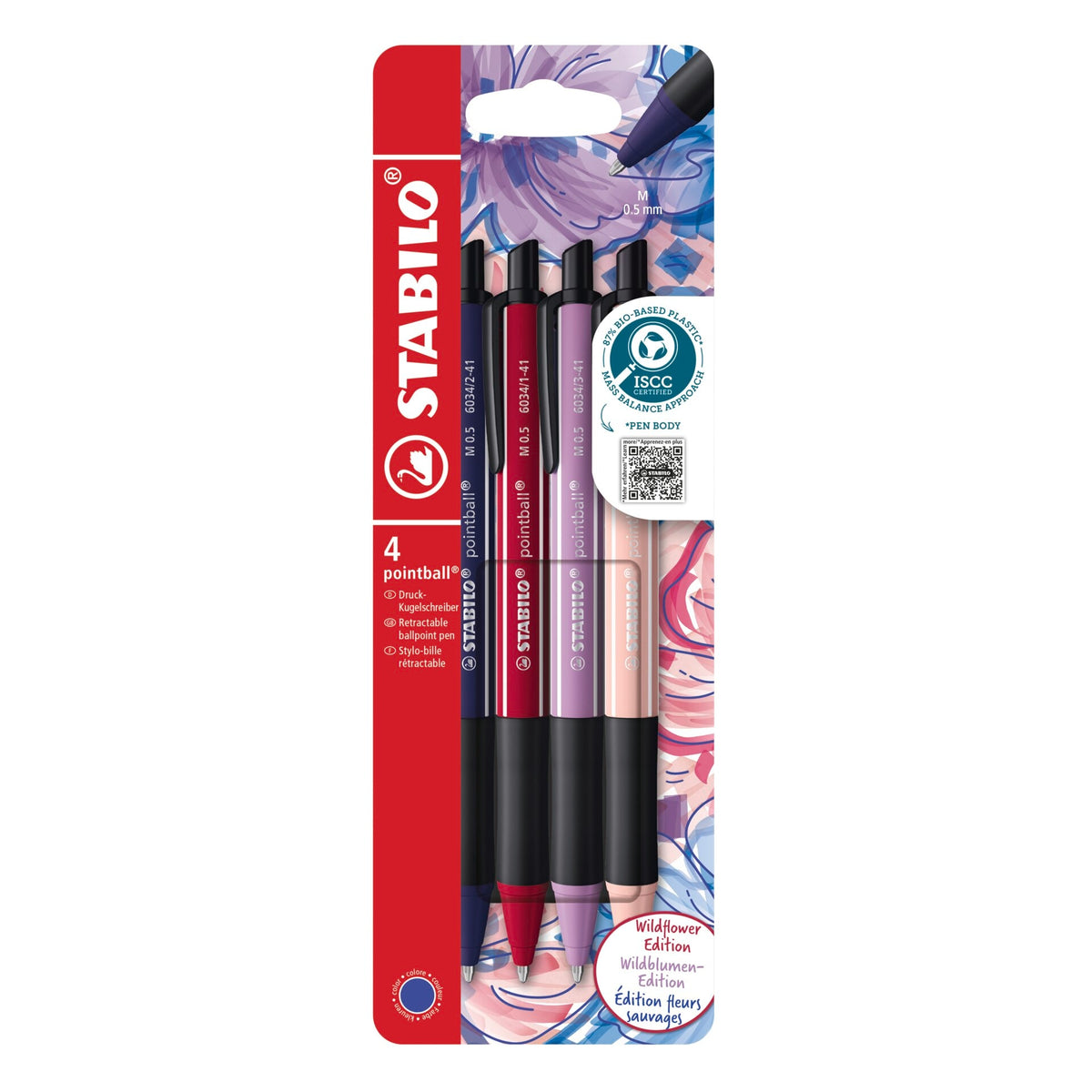 STABILO pointball NatureCOLORS Wildflowers 4er Kartonetui – Ansicht 1