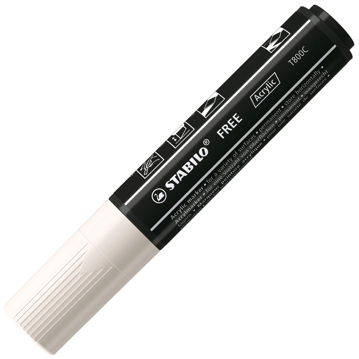 STABILO FREE Acrylic T800C weiß mit Sleeve – Ansicht 1