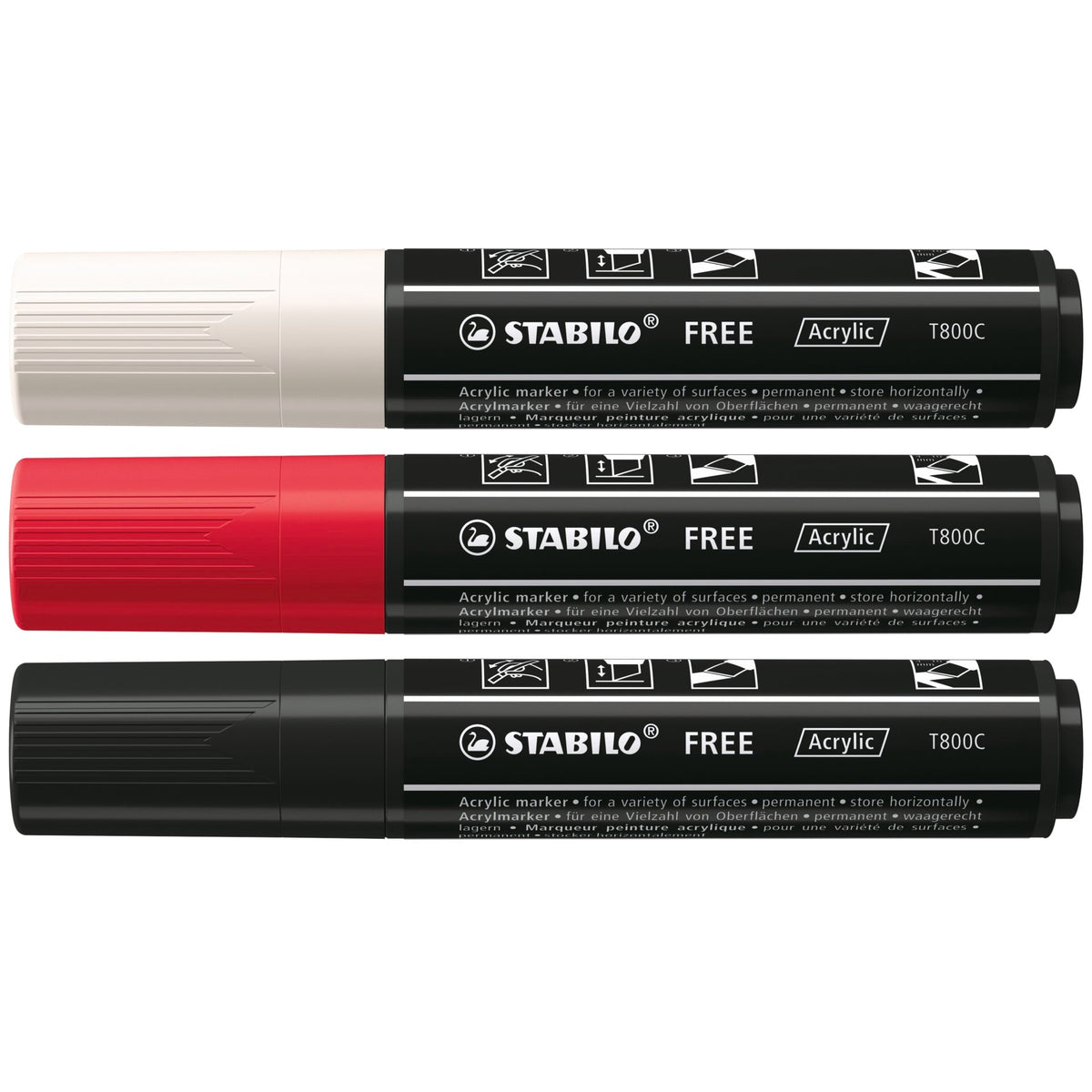 STABILO FREE Acrylic T800C weiß mit Sleeve – Ansicht 3
