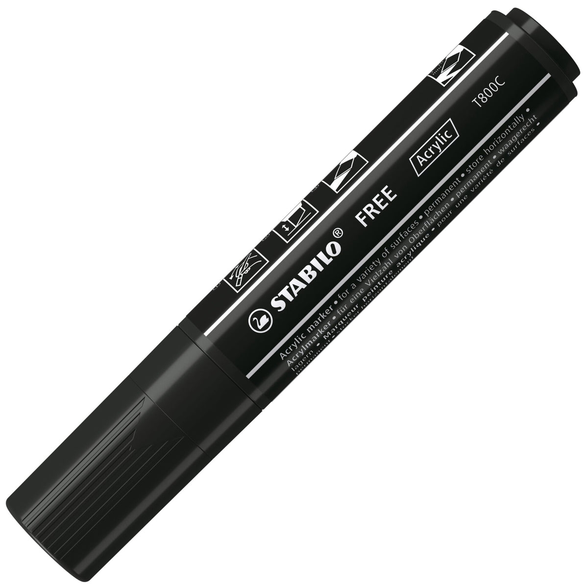 STABILO FREE Acrylic T800C schwarz mit Sleeve – Ansicht 1
