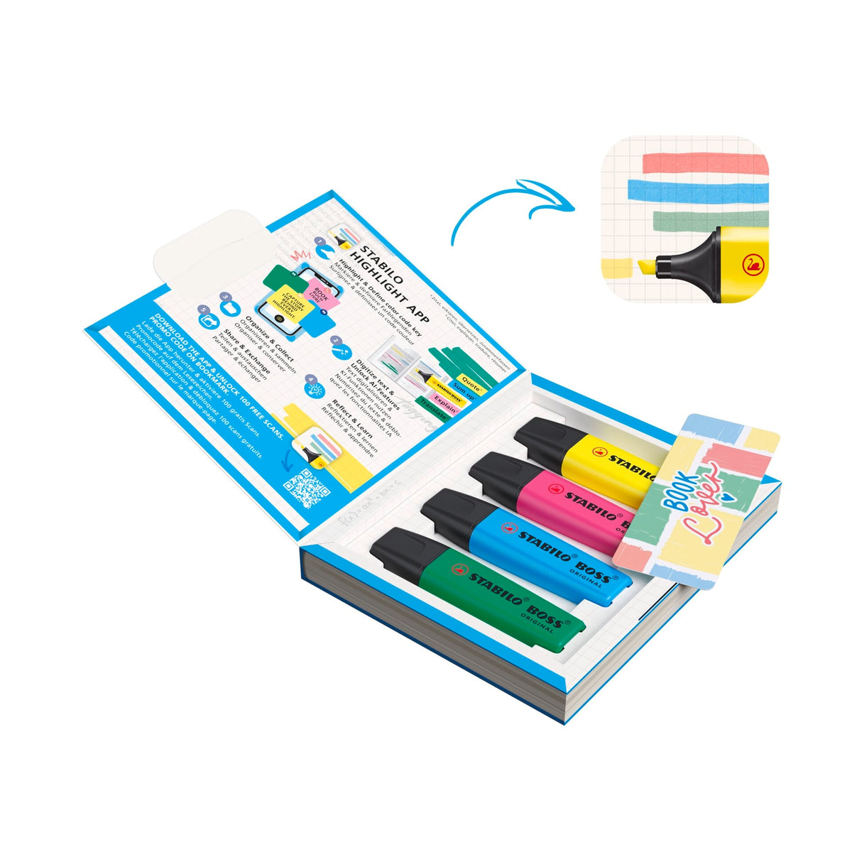 STABILO BOSS 4er Etui Highlight App – Ansicht 1
