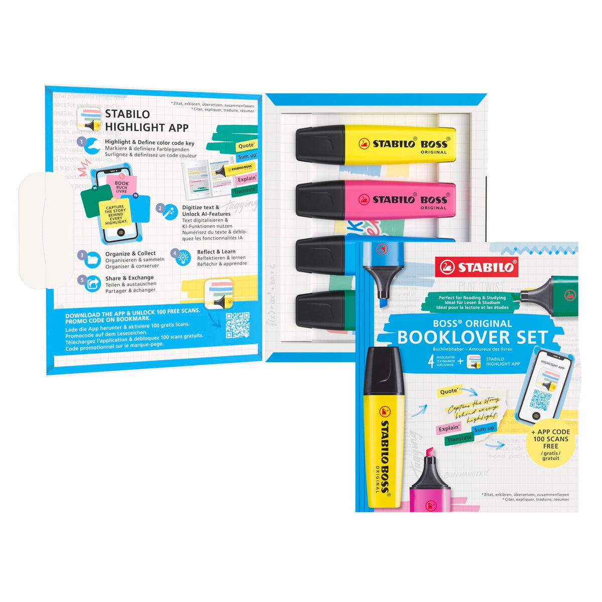 STABILO BOSS 4er Etui Highlight App – Ansicht 2