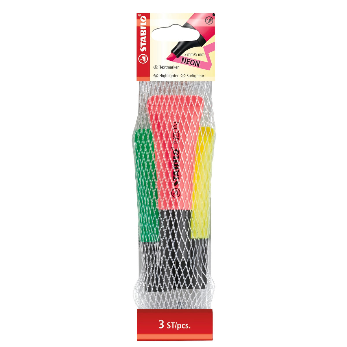 STABILO NEON 3er Pack gelb/grün/pink – Ansicht 1
