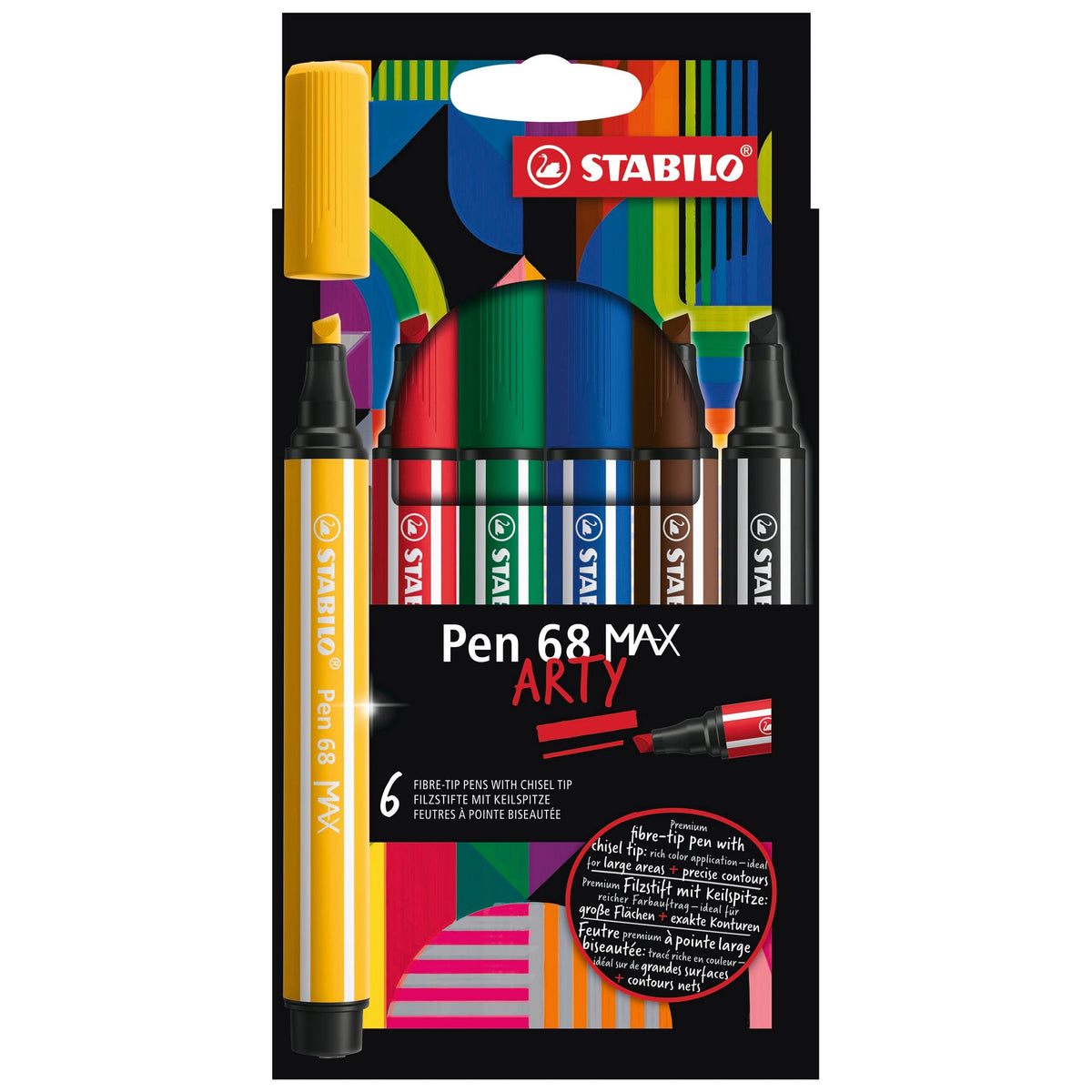 STABILO Pen 68 MAX 6er ARTY Kartonetui – Ansicht 1