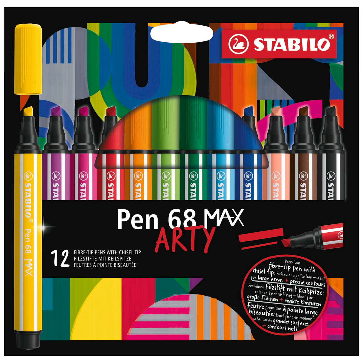 STABILO Pen 68 MAX 12er ARTY Kartonetui – Ansicht 1