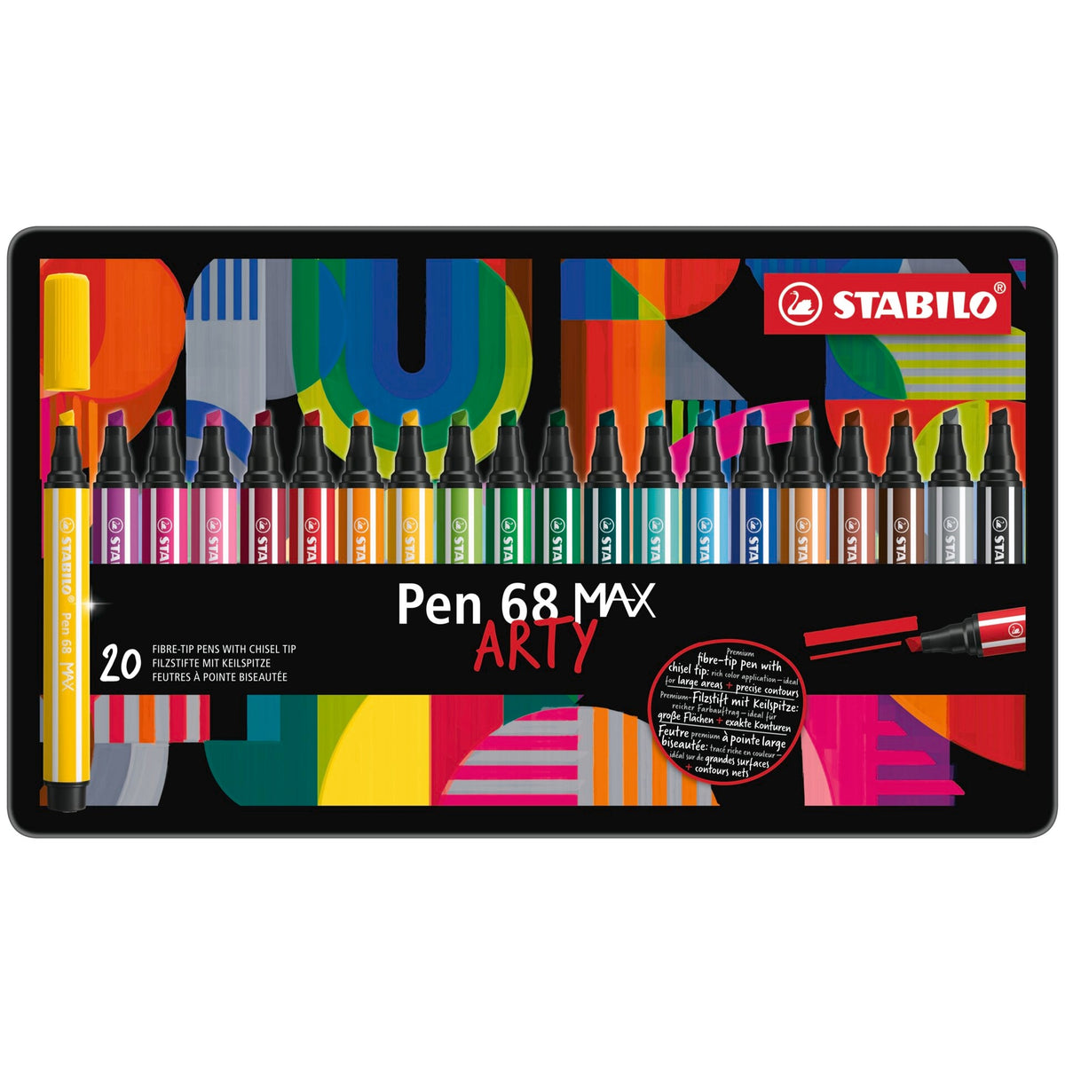 STABILO Pen 68 MAX 20er ARTY Metalletui – Ansicht 2