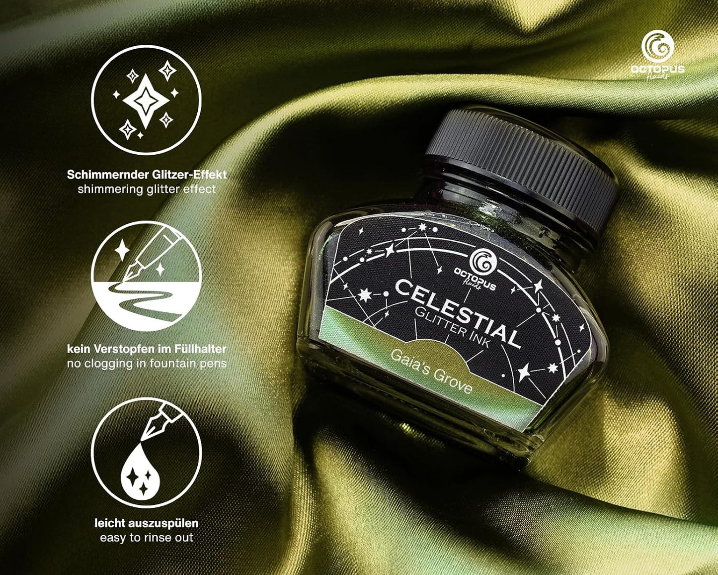 Octopus Fluids Füllhaltertinte Celestial Schimmertinte – Gaia’s Grove