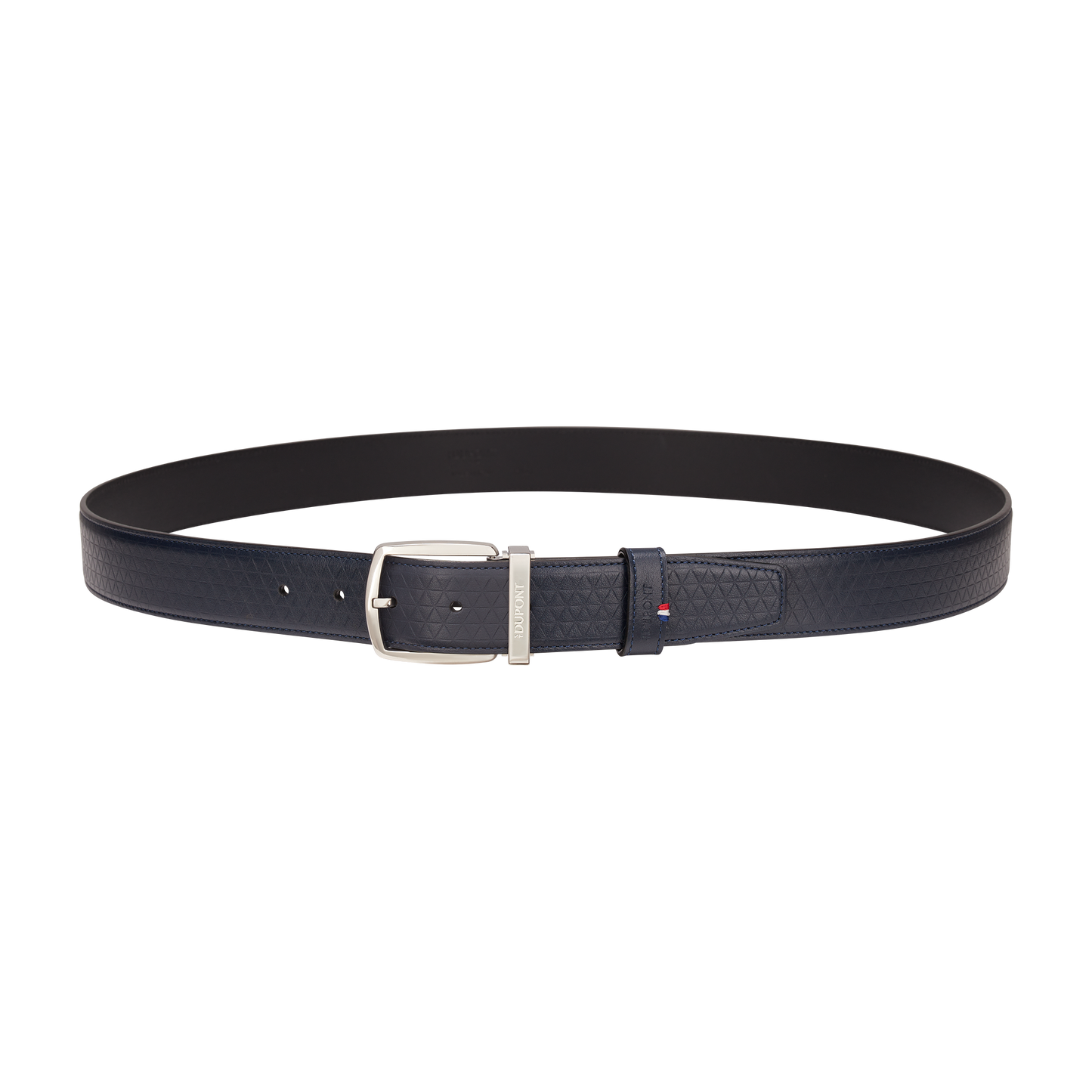 ST Dupont Accessories Line D Belts, Palladium, Dark-blue