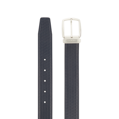 ST Dupont Accessories Line D Belts, Palladium, Dark-blue