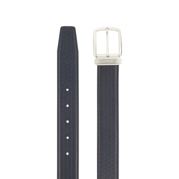 ST Dupont Accessories Line D Belts, Palladium, Dark-blue
