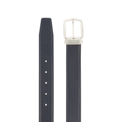 ST Dupont Accessories Line D Belts, Palladium, Dark-blue
