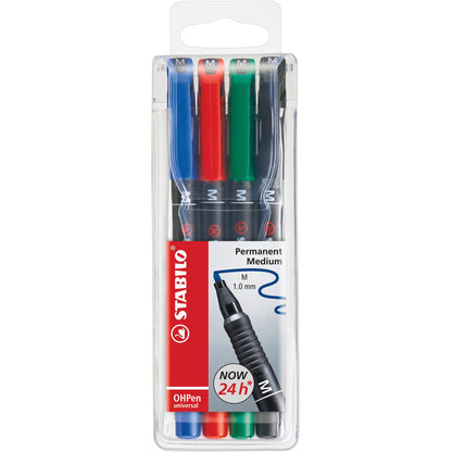 STABILO OHPen Folienschreiber permanent medium 4er Etui – Ansicht 1