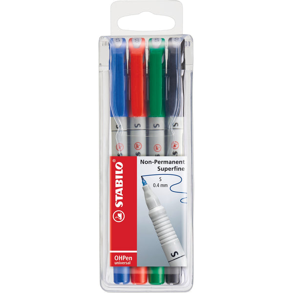 STABILO OHPen Folienschreiber wasserlöslich superfein 4er Etui