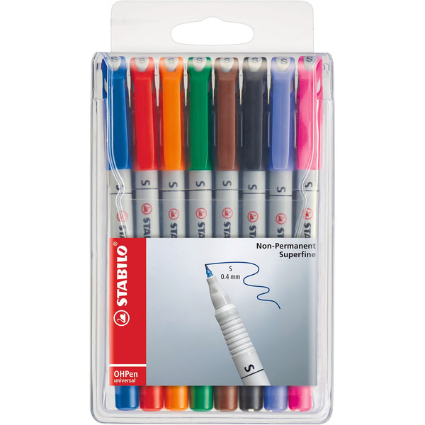 STABILO OHPen Folienschreiber wasserlöslich superfein 8er Etui