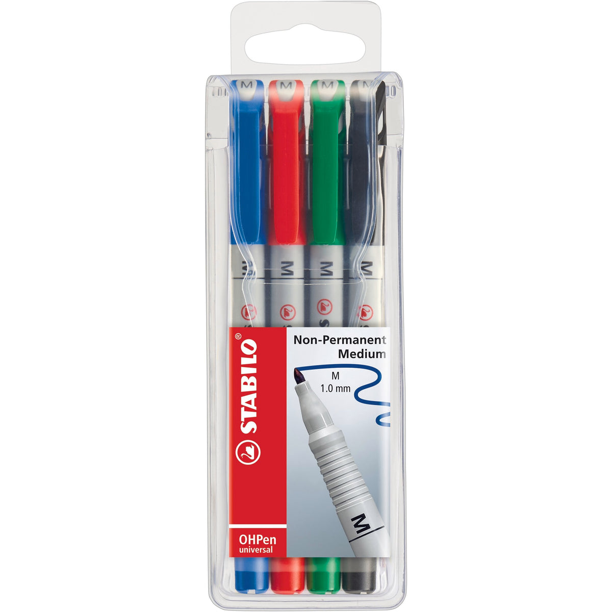 STABILO OHPen Folienschreiber wasserlöslich medium 4er Etui – Ansicht 1