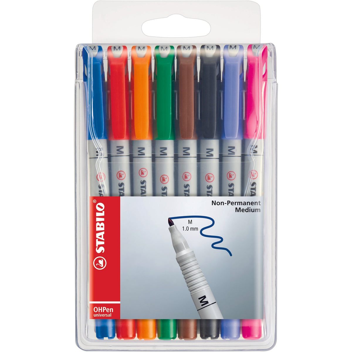 STABILO OHPen Folienschreiber wasserlöslich medium 8er Etui – Ansicht 1
