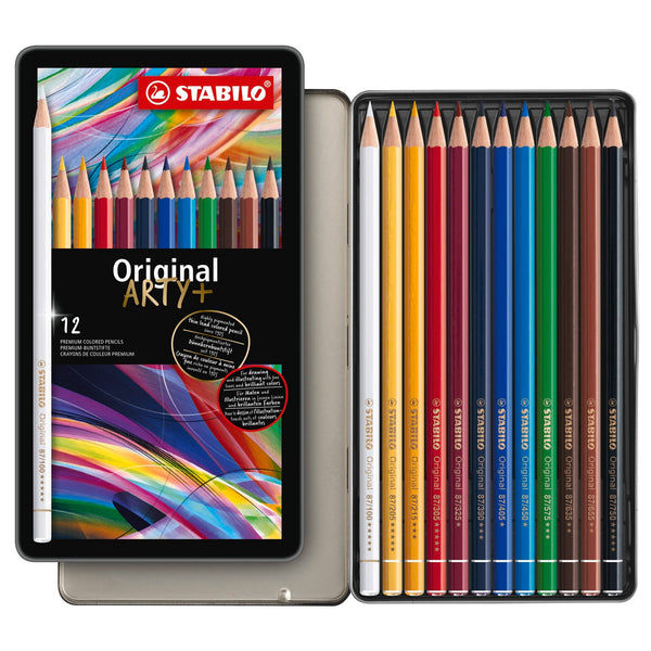 STABILO Original Metalletui ARTYplus Dünnkernfarbstift 12 Farben