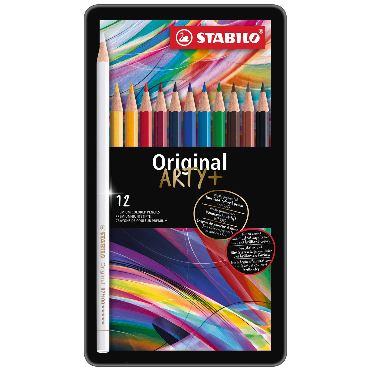 STABILO Original Metalletui ARTYplus Dünnkernfarbstift 12 Farben – Ansicht 2