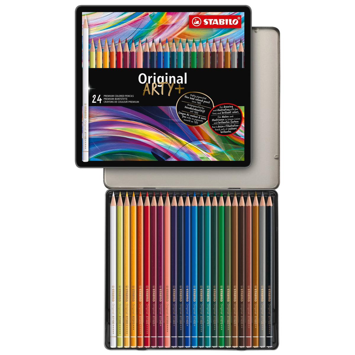 STABILO Original Metalletui ARTYplus Dünnkernfarbstift 24 Farben – Ansicht 1