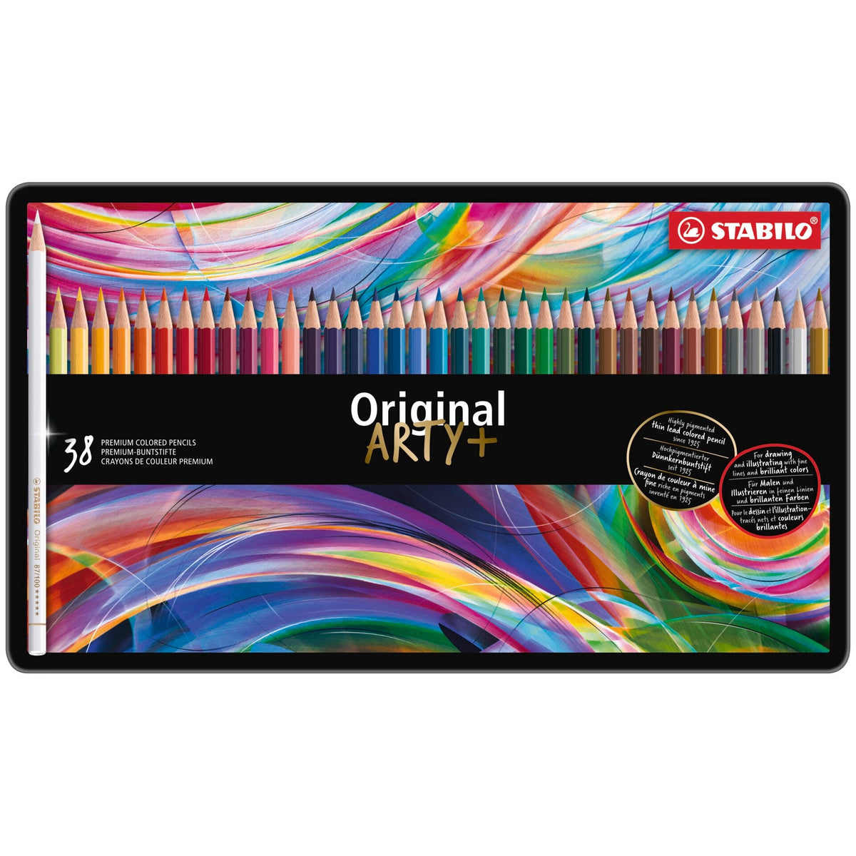 STABILO Original Metalletui ARTYplus Dünnkernfarbstift 38 Farben – Ansicht 2