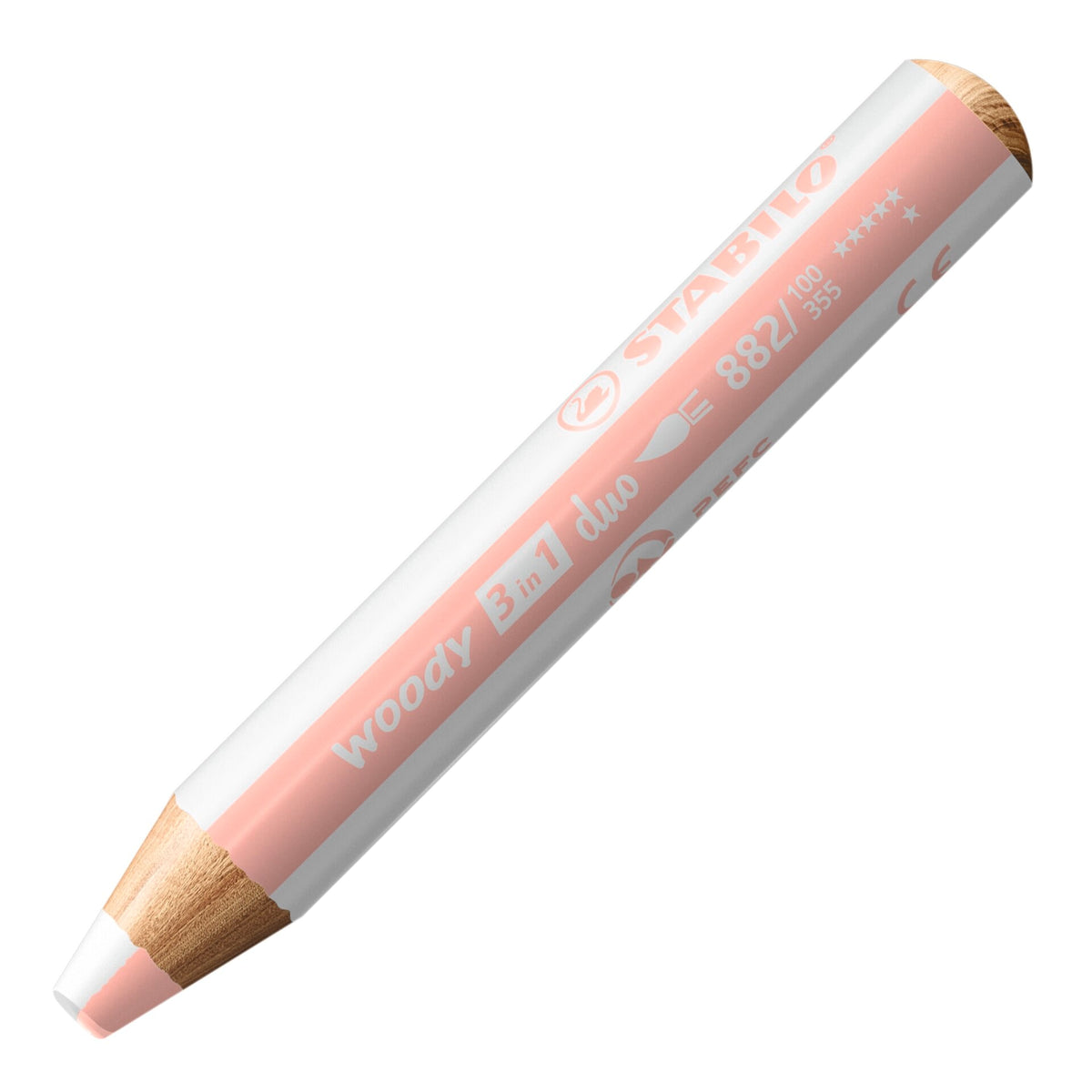 STABILO woody 3in1 duo weiß/apricot – Ansicht 1