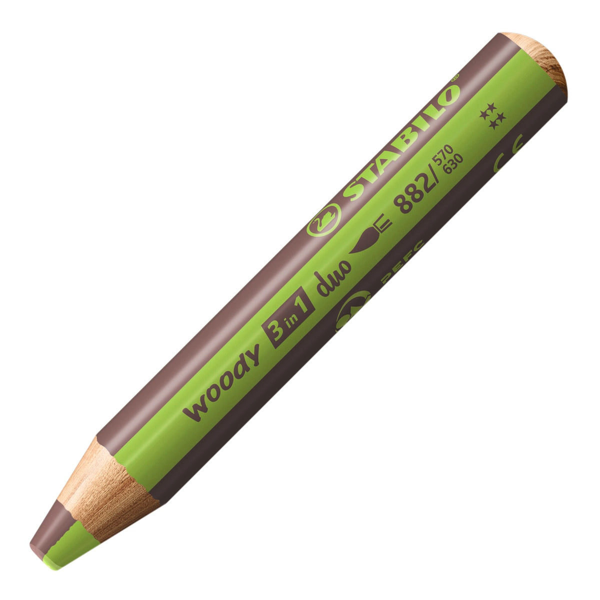 STABILO woody 3in1 duo hellgrü/braun – Ansicht 1