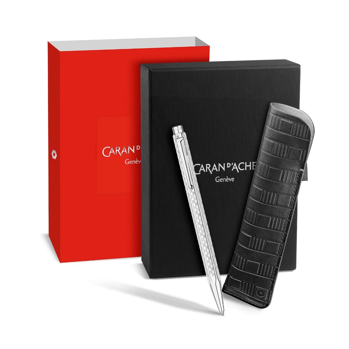 Caran d'ache, Kugelschreiber Ecridor Set, Silbergrau