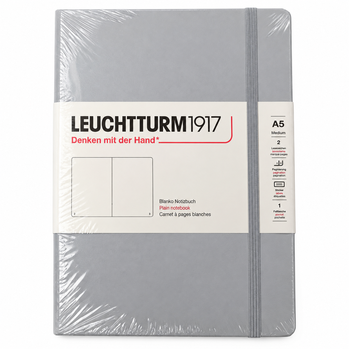 Leuchtturm 1917, Carnet, A5 vierge, couverture rigide, noir