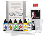 Octopus Fluids Alcohol-Ink Starterset CIRCLE Bloody Mary, Sunlight, Sapphire, Lucky Green, Brownie