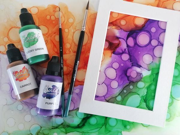 Octopus Fluids Alkoholtinte Set Fluid Art CARROT, LUCKY GREEN, PURPLE
