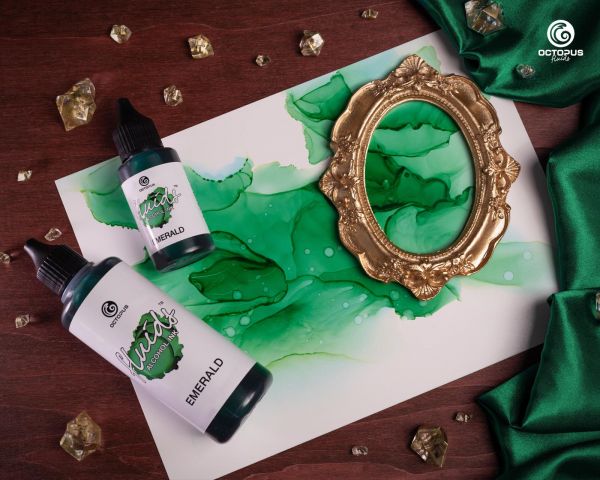 Octopus Fluids Alkoholtinte für Fluid Art & Resin Basic Emerald 100 ml